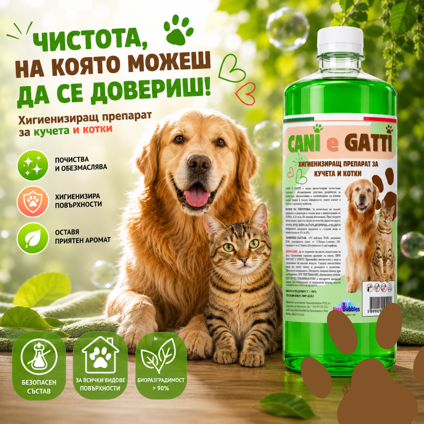 Кучета и Котки - универсален препарат за под и повърхности