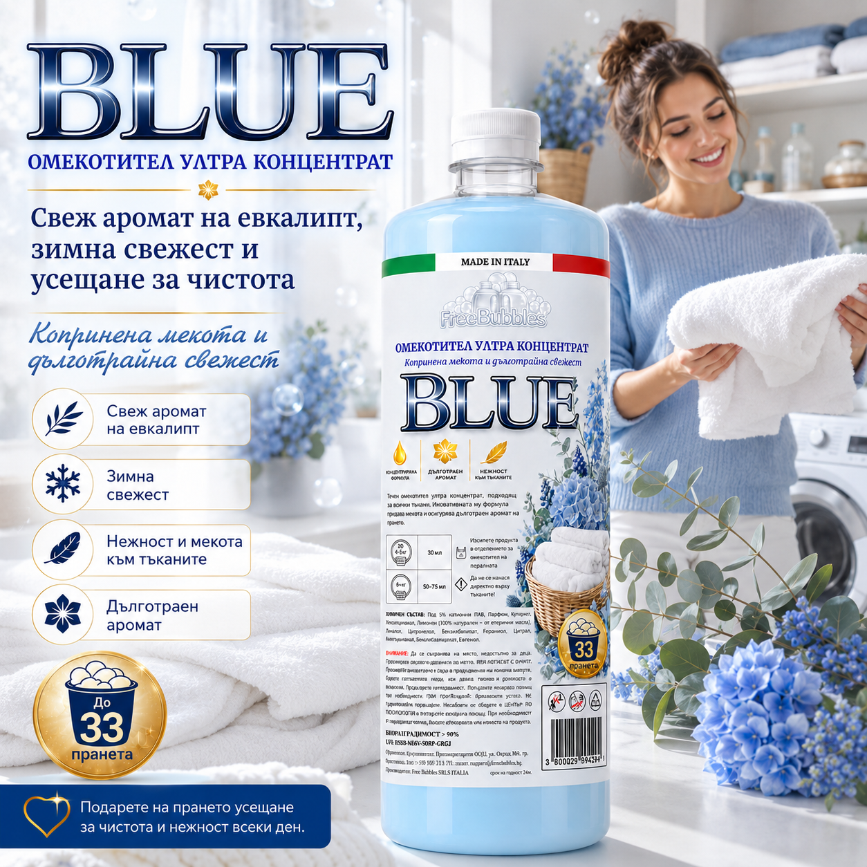 Blue - Омекотител ултра концентрат
