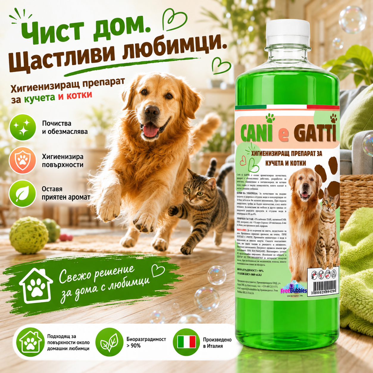 Кучета и Котки - универсален препарат за под и повърхности