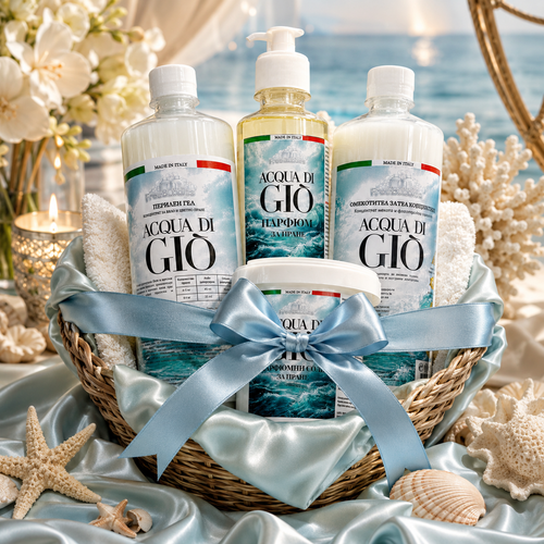 Acqua di Gio комплект за пране – перилен гел, омекотител, парфюм и соли