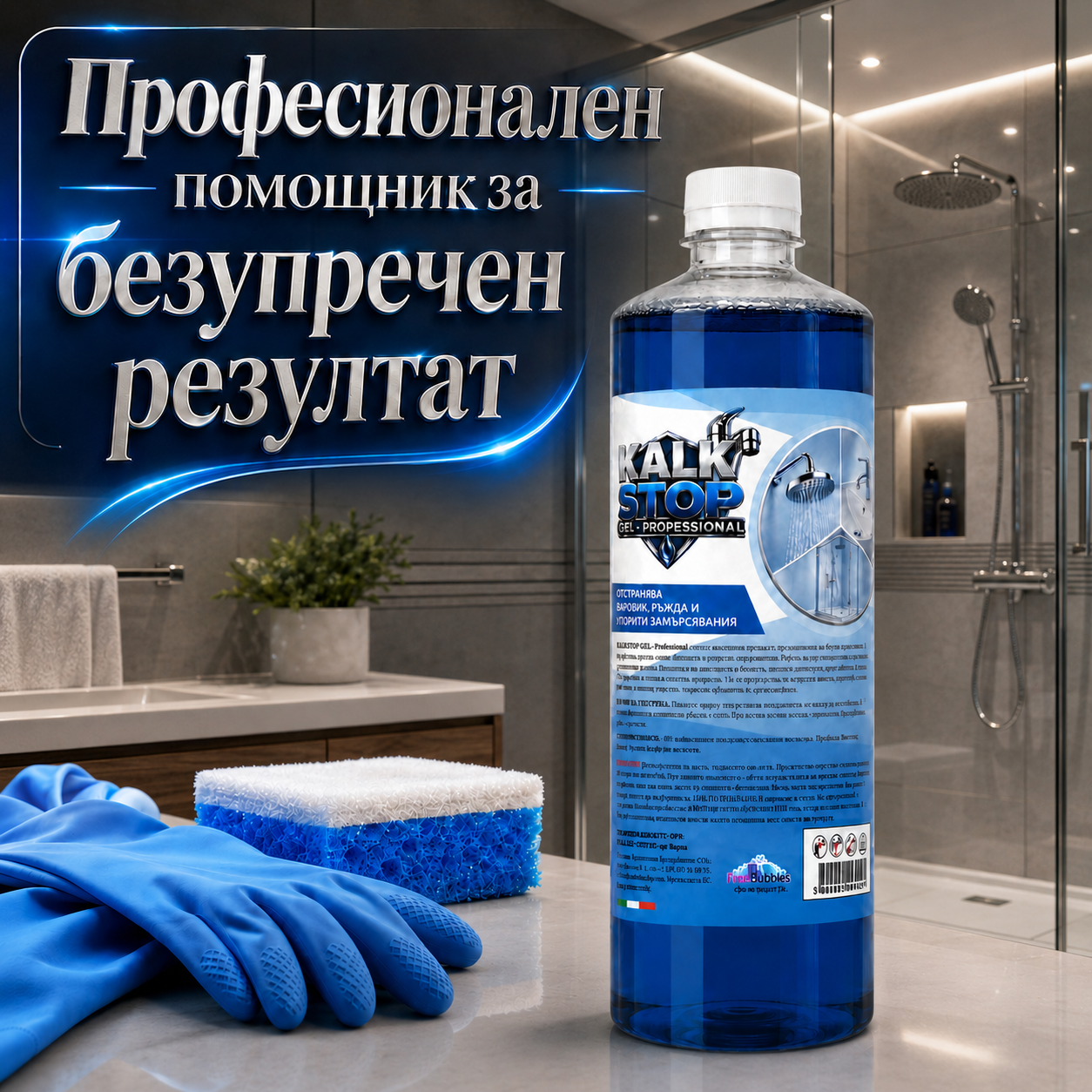 Препарат против варовик Kalk Stop Gel Professional - за блестяща баня