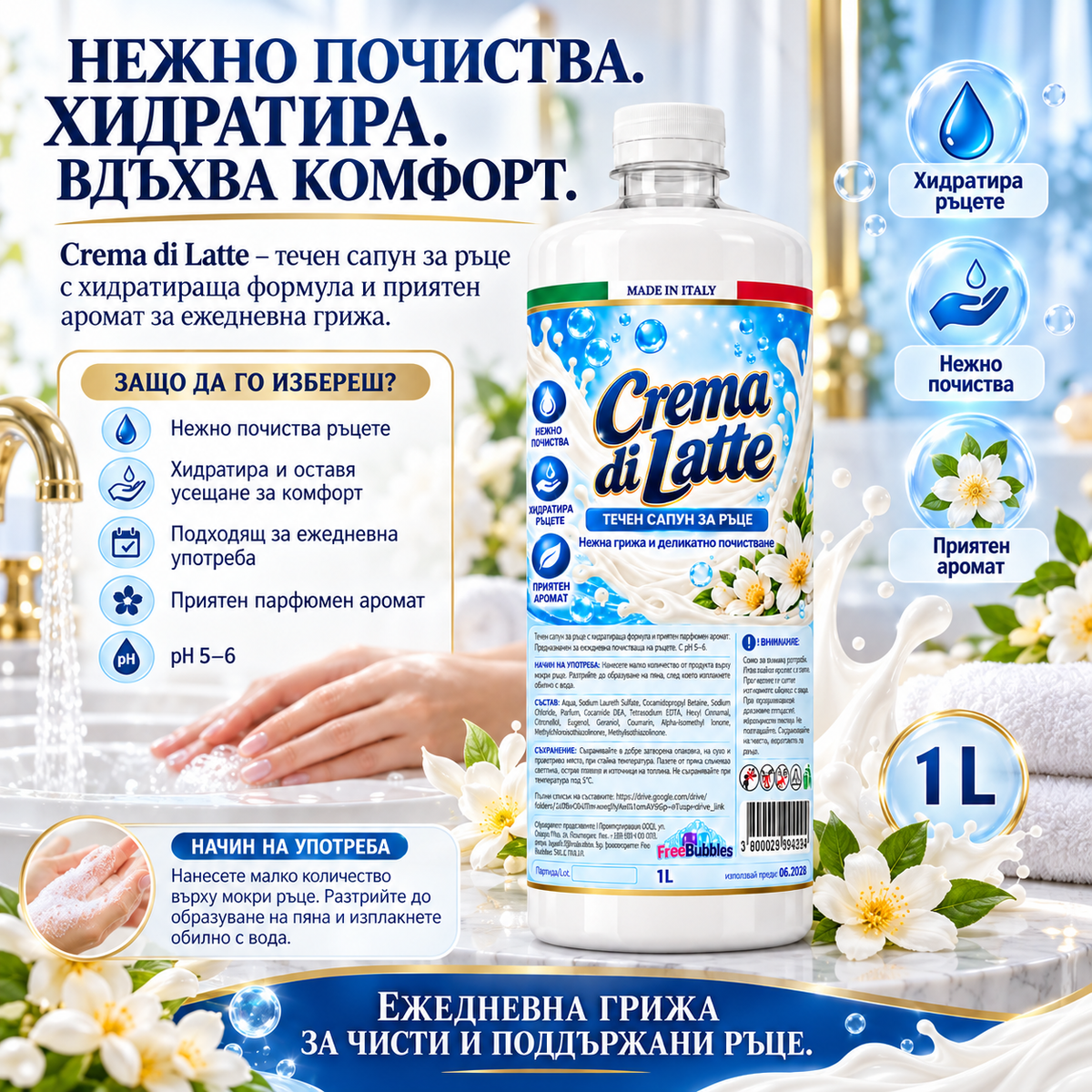 Течен сапун Crema di Latte